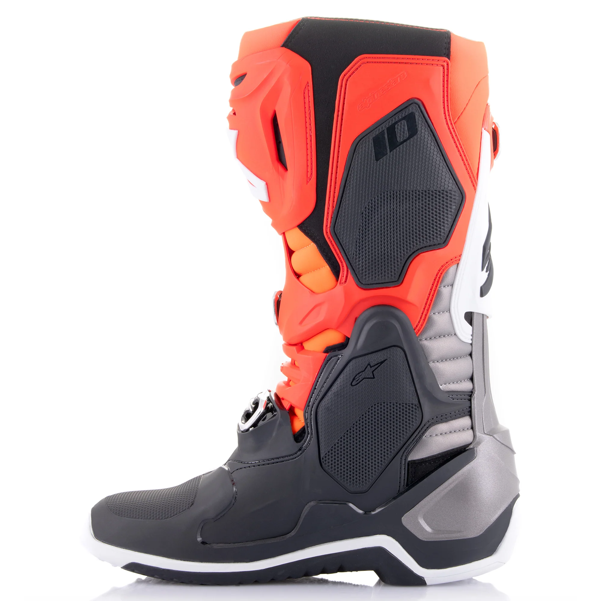 รองเท้า Alpinestars Tech 10 Boot - Black/Red Fluo/Orange Fluo/White
