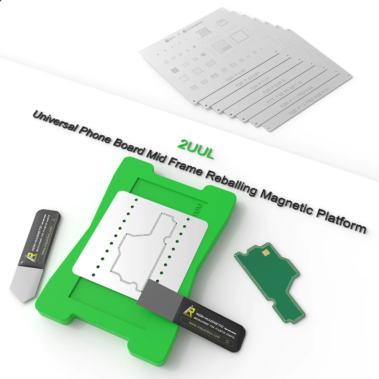2UUL : BH11 Universal Phone Board Mid Frame Reballing Magnetic Platform