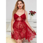 ชุดนอนลูกไม้ซีทรูไซส์ใหญ่ ลูกไม้เนื้อนิ่ม ผ้าทิ้งตัว