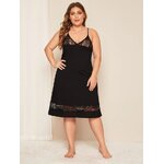 เดรสชุดนอนสีดำสายเดี่ยว ผ้าทิ้งตัว ใส่นอนสบายไม่อึดอัด