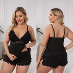 ชุดเซ็ด เสื้อสายเดี่ยว กางเกงขาสั้นไซส์ใหญ่ ชุดนอนคนอ้วน