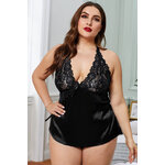 ชุดนอนเสื้อลูกไม้ กางเกงขาสั้น สายคล้องคอ ไซส์ใหญ่