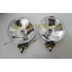 Sumuvalopari kromitaustalla, halkaisia 5.5" =85e