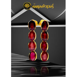 ต่างหูพลอยทับทิม