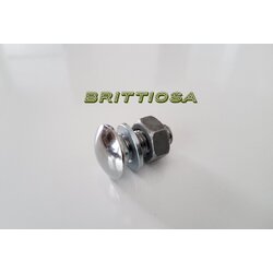 Puskurin kromipultti, lautaskanta, kierre 8mm, kokonaispituus 24mm =13e