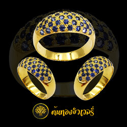 แหวนหน้ากว้าง ไพลินเต็มๆ