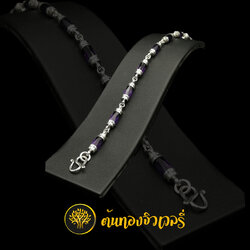 สร้อยข้อมือเงิน โกเมนม่วง สวยๆ