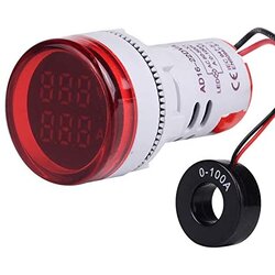 Voltmeter/current meter วัดแรงดัน กระแส AC 220V LED mini voltmeter power indicator signal light small number display 220v