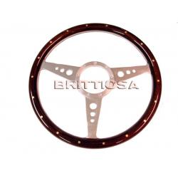 Ohjauspyörä 15", puinen, paksu kehäinen =395e