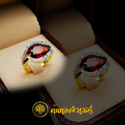 แหวนพลอยทับทิม ทรงหยดน้ำ
