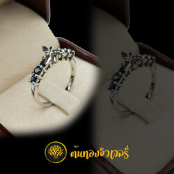 แหวนเงิน พลอยไพลินแถว