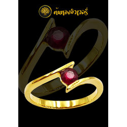 แหวนพลอยแดงหญิงดีไซน์โมเดิร์น