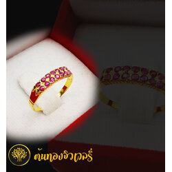 แหวนพลอยแดงแถวคู่