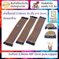 สายจั้มเปอร์ 40 เส้น Dupont 2.54mm ยาว 31cm ทองแดงล้วน [ผู้-ผุ้/ผู้-เมีย/เมีย-เมีย] 40P