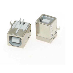USB square socket USB-B female 90 degree curved