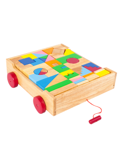 รถลากบล็อกแสนสนุก46ชิ้น , ของเล่นบล๊อกไม้ ,บล็อคไม้, blockไม้ ของเล่นไม้, ของเล่นเสริมพัฒนาการ, ของเล่นเด็กอนุบาล, สื่อการสอนเด็กอนุบาล