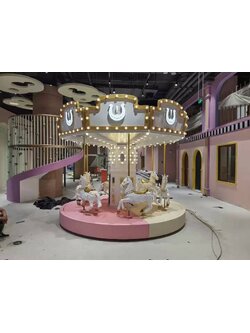 ม้าหมุนงานวัด ม้าหมุนในห้าง 6ที่นั่ง สั่งผลิตและนำเข้าจากต่างประเทศ เครื่องเล่นสนามกลางแจ้ง ในร่ม