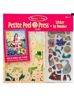 ชุดติดสติ๊กเกอร์ตามตัวเลขบนแผ่นพลาสติก รุ่นลายนางฟ้า ฝึกการรู้จักตัวเลข ฝึกสมาธิ Peel Press Sticker by Number Fairy Melissa&Doug, ของเล่นเสริมพัฒนาการ, ของเล่น