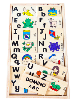 โดมิโนABC ,ของเล่นไม้, ของเล่นเสริมพัฒนาการ, ของเล่นเด็ก, สื่อการสอน