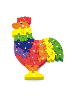 ชุดจิ๊กซอว์อักษรภาษาอังกฤษไก่แจ้ 3 มิติหลากสี บล็อกจำนวน 26 ชิ้น,ของเล่นเสริมพัฒนาการ ,ของเล่นเสริมทักษะ,ของเล่นเด็ก, สื่อการสอนอนุบาล