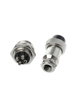 ปลั๊กเหล็ก GX16 - 4 PIN Male & Female - Connectors Socket Aviation Plug