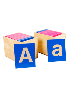 บัตรอักษรกระดาษทราย, อักษรทรายเอบีพิมพ์ใหญ่ หรือ พิมพ์เล็ก, ของเล่นไม้, ของเล่นเสริมพัฒนาการ, ของเล่นเด็กอนุบาล, สื่อการสอนเด็กอนุบาล,มอนเตสซอรี่ ,montessori, สื่อการสอนประถม