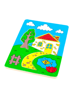 ภาพตัดต่อบ้านเล็ก (7 ชิ้น) จิ๊กซอบ้าน , ของเล่นไม้, ของเล่นเสริมพัฒนาการ, ของเล่นเด็กอนุบาล