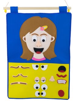 ชุดแผงผ้าการเรียนรู้เรื่องอารมณ์ หญิง ST , ชุดแผงห้อยผนัง, ของเล่นเด็ก, ของเล่นเสริมพัฒนาการ, ของเล่นเด็กอนุบาล, สื่อการสอนเด็กอนุบาล ,