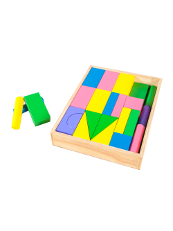 กระบะ,บล็อก,ทำสี 45 ชิ้น , ของเล่นบล๊อกไม้ ,บล็อคไม้, blockไม้ ของเล่นไม้, ของเล่นเสริมพัฒนาการ, ของเล่นเด็กอนุบาล, สื่อการสอนเด็กอนุบาล