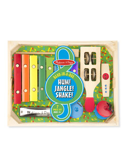 อุปกรณ์ดนตรีทั้งวงครบชุด เพิ่มความหลากหลายและลองความสนใจของน้อง ส่งเสริมการสนใจในดนตรี Band Box Music Hum! Shake! Melissa&Doug, ของเล่นเสริมพัฒนาการ, ของเล่น