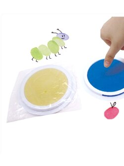 ชุดแป้นหมึกพิมพ์สีสันทรงกลมขนาดเล็ก 6 สี ของเล่นเสริมพัฒนาการ ,ของเล่นเสริมทักษะ,ของเล่นเด็ก, สื่อการสอนอนุบาล พร้อมส่ง