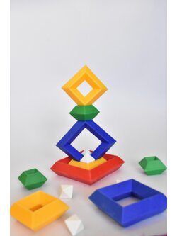 ต่อรูปทรงเรขาคณิต ต่อบล็อกพีระมิด วิศวกรน้อย Intelligence Devil Tower ,เกมฝึกสมอง,เกมพัฒนาสมอง,ของเล่นเสริมทักษะ