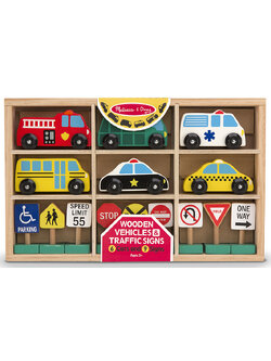 ชุดรถไม้ รุ่นรถในเมือง ส่งเสริมพัฒนาการด้านความคิดสร้างสรรค์ Wooden Vehicles & Traffic Signs Melissa&Doug, ของเล่นเสริมพัฒนาการ, ของเล่น