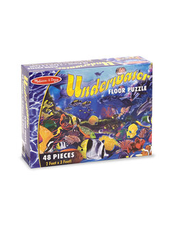 จิ๊กซอกระดาษ 48 ชิ้น รุ่นใต้ท้องทะเล ส่งเสริมทักษะการคิดแก้ปัญหา และ การมีสมาธิ Underwater Floor (48 pc) Melissa&Doug, ของเล่นเสริมพัฒนาการ, ของเล่น