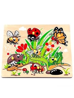 ภาพตัดต่อแมลง , ของเล่นไม้, ของเล่นเสริมพัฒนาการ, ของเล่นเด็กอนุบาล, สื่อการสอนเด็กอนุบาล