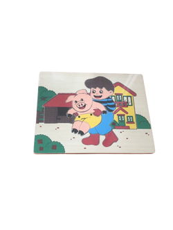 ภาพตัดต่อใหญ่ ลูกหมูเป่าแตร, ของเล่น, ของเล่นเด็ก, จิ๊กซอว์, ตัวต่อ, ของเล่นไม้, ของเล่นเสริมพัฒนาการ, ของเล่นเด็กอนุบาล