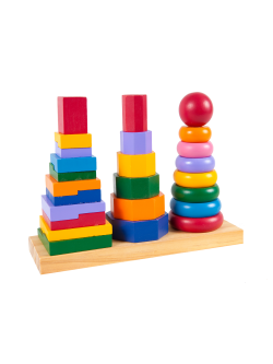 ปิระมิด 3 ทรง , ของเล่นไม้, ของเล่นเสริมพัฒนาการ, ของเล่นเด็กอนุบาล, สื่อการสอนเด็กอนุบาล วัสดุและสี ปลอดภัยต่อเด็ก มีมาตรฐาน มอก. ตามที่ สพฐ. กำหนด