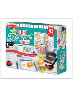 ชุดอุปกรณ์เล่นทำครัว ชุดเปิดร้านอาหารไดเนอร์ ส่งเสริมการเล่นแบบสวมบทบาท สร้างสรรค์การเล่นตามจินตนาการ Diner Restaurant Playset Melissa&Doug, ของเล่นเสริมพัฒนาการ, ของเล่น