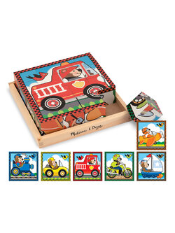 ชุดพัซเซิลลูกบาศก์ รุ่นยานพาหนะ 16 ชิ้น เสริมการเรียนรู้สิ่งรอบตัว การคิดแก้ปัญหา และ การมีสมาธิ Cube Puzzle Vehicles Melissa&Doug, ของเล่นเสริมพัฒนาการ, ของเล่น