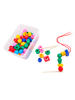 ลูกปัด รูปทรงใหญ่ อนุบาล 70 เม็ด (6 ทรง), ของเล่นเสริมพัฒนาการ, ของเล่น, สื่อการสอนเด็ก