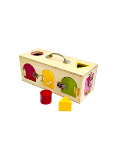 กล่องฝึกล็อค ,ของเล่นไม้, ของเล่นเสริมพัฒนาการ, ของเล่นเด็ก, สื่อการสอน