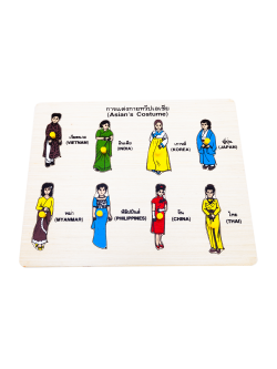 ภาพตัดต่อ, เครื่องแต่งกายเพื่อนบ้านของเรา , ของเล่นไม้, ของเล่นเสริมพัฒนาการ, ของเล่นเด็กอนุบาล, สื่อการสอนเด็กอนุบาล