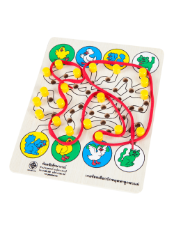 เกมร้อยเชือกปักหมุด พาลูกพบแม่ , ของเล่นเสริมพัฒนาการ, ของเล่นเด็กอนุบาล, สื่อการสอนเด็กอนุบาล