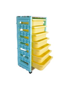 ชุดตู้วางของ 7 ชั้น พร้อมถาดในชุด (แบบเคลื่อนที่),ถาดเก็บอุปกรณ์,ชั้นวางของพลาสติก เฟอร์นิเจอร์เด็ก, พร้อมส่ง