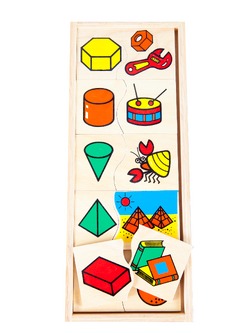 เกมจับคู่ภาพกับรูปทรง , ของเล่นไม้, ของเล่นเสริมพัฒนาการ, ของเล่นเด็กอนุบาล, สื่อการสอนเด็กอนุบาล