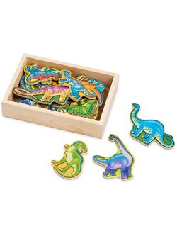 แม่เหล็กรูปไดโนเสาร์ 20 ชิ้น เล่นสวมบทบาท บอกเรื่อง ต่อเป็นแบบต่างๆ เรียนรู้คำศัพท์ และส่งเสริมการเล่นแบบมีจินตนาการ Wooden Dinosaur Magnets Set 20 Pcs Melissa&Doug,ของเล่นเสริมพัฒนาการ,ของเล่น