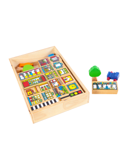 บล็อกสร้างเมือง 35 ชิ้น , บล็อค ของเล่นไม้, ของเล่นเสริมพัฒนาการ, ของเล่นเด็กอนุบาล, สื่อการสอนเด็กอนุบาล