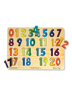 พัซเซิลตัวเลข 0-20 ส่งเสริมพัฒนาการทางความคิด มือ และสมอง Numbers Sound Puzzle, ของเล่น,ของเล่นเสริมพัฒนาการ, ของเล่นอเมริกา,melissa & doug