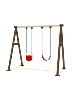 ชุดชิงช้า 2ที่นั่ง ชิงช้าเหล็กโซ่แกว่ง เครื่องเล่นสนามกลางแจ้ง เครื่องเล่นสนามเหล็ก Outdoor Playground, ราคาโรงงาน สินค้าสั่งทำ 10-20 วัน