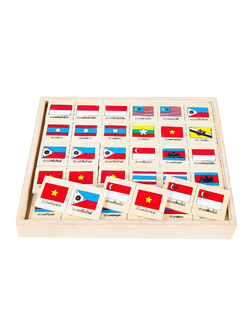โดมิโน ชุดธงประจำชาติ ,ของเล่นไม้, ของเล่นเสริมพัฒนาการ, ของเล่นเด็ก, สื่อการสอน